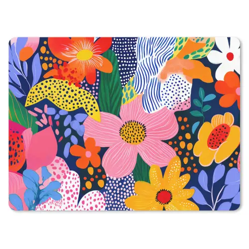 Kleurrijk - Bloemen - Abstract - Stippen muismat rubber klein -3d