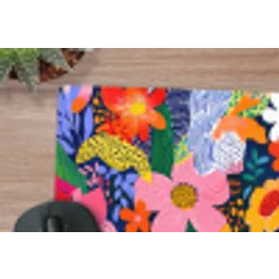 Kleurrijk - Bloemen - Abstract - Stippen muismat rubber klein -closeup