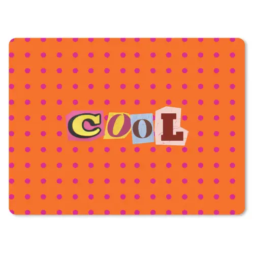 Cool - Stippen - Oranje muismat rubber klein -3d