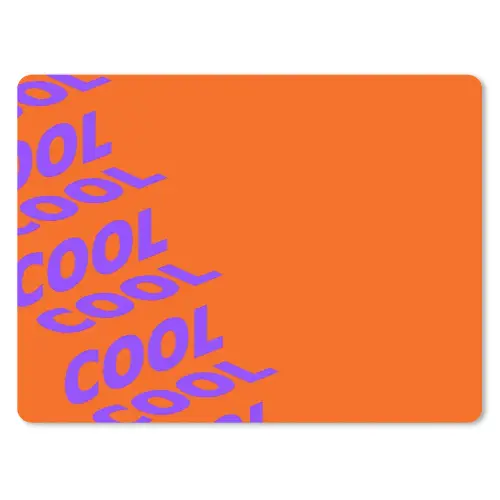 Cool - Paars - Oranje muismat rubber klein -3d
