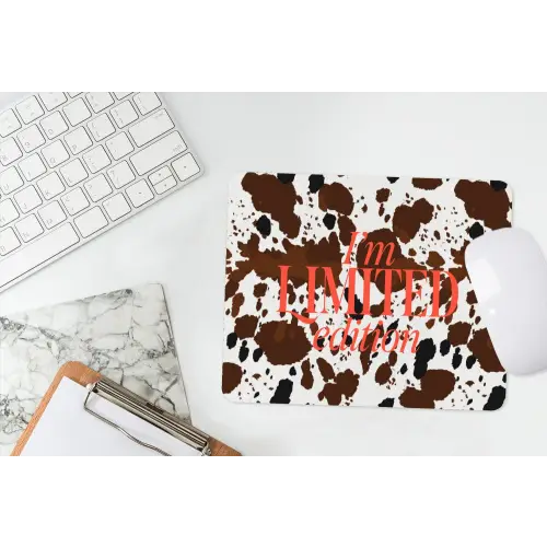 Koeienprint - Limited edition - Rood muismat rubber klein -witbureau