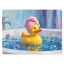 Creatief - Badeend - Kleurrijk muismat rubber klein -3d