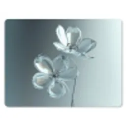 Kristal - Bloemen - Grijs muismat rubber klein -3d