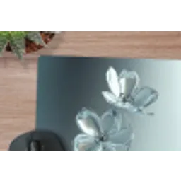 Kristal - Bloemen - Grijs muismat rubber klein -closeup
