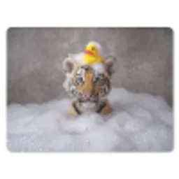 Welpje - Bad - Geel muismat rubber klein -3d
