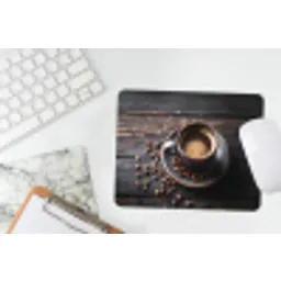 Kop - Koffie - Hout - Bonen muismat rubber klein -witbureau
