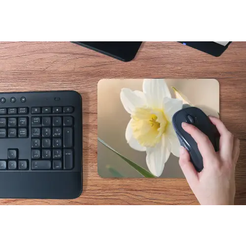 Narcis - Bloem - Minimalistisch muismat rubber klein -toetsenbord