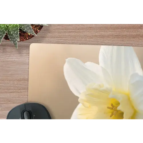 Narcis - Bloem - Minimalistisch muismat rubber klein -closeup