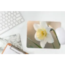 Narcis - Bloem - Minimalistisch muismat rubber klein -witbureau