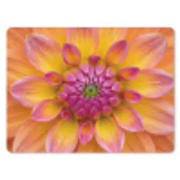 Dahlia - Bloem - Oranje muismat rubber klein -3d