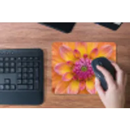 Dahlia - Bloem - Oranje muismat rubber klein -toetsenbord