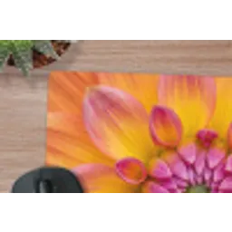 Dahlia - Bloem - Oranje muismat rubber klein -closeup