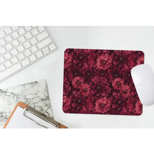 Dahlias - Bloemen - Rood muismat rubber klein 262 -witbureau