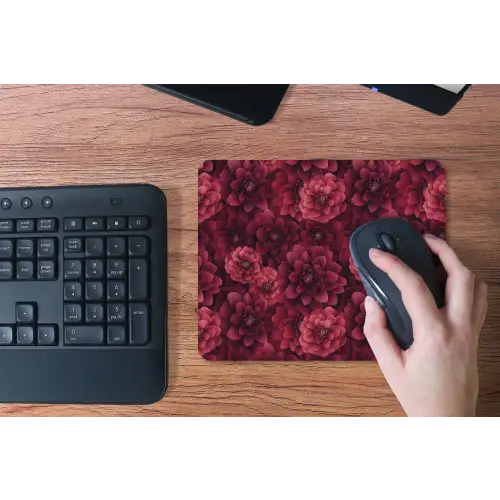 Dahlias - Bloemen - Rood muismat rubber klein 262 -toetsenbord