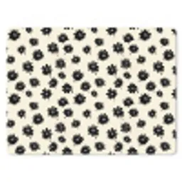 Madeliefjes - Grafisch - Zwart - Beige muismat rubber klein 262 -3d