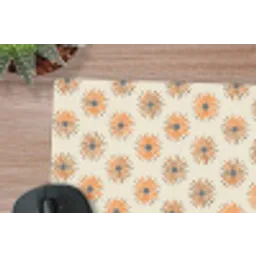 Madelief - Patroon - Oranje muismat rubber klein 262 -closeup