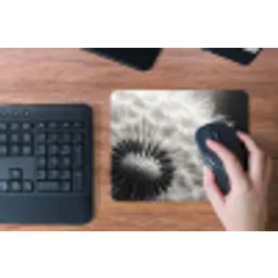 Paardenbloem - Zwart - Wit muismat rubber klein -toetsenbord