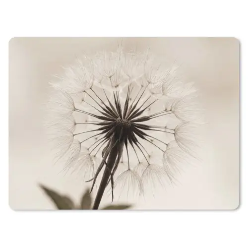 Paardenbloem - Minimalistisch - Wit muismat rubber klein -3d