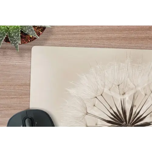 Paardenbloem - Minimalistisch - Wit muismat rubber klein -closeup