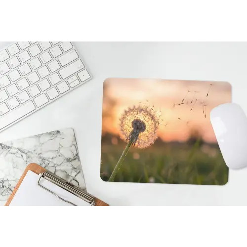Paardenbloem - Zonsondergang - Veld muismat rubber klein -witbureau