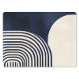 Donkerblauw - Abstract - Lijnen muismat rubber klein -3d