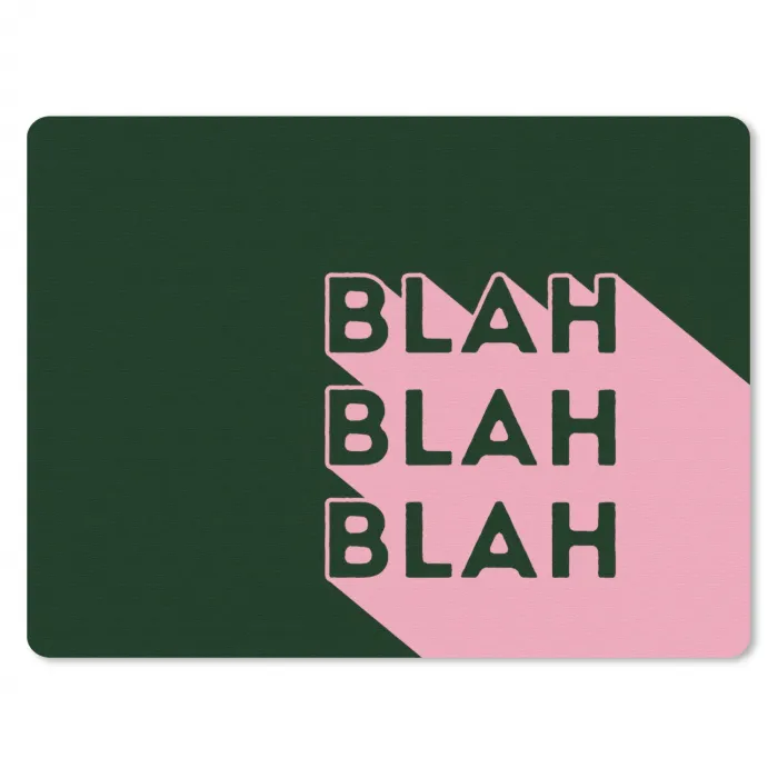 Donkergroen - Tekst - Schaduw - Grafisch muismat rubber klein -3d