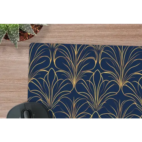 Deco - Waaier - Blauw muismat rubber klein 262 -closeup