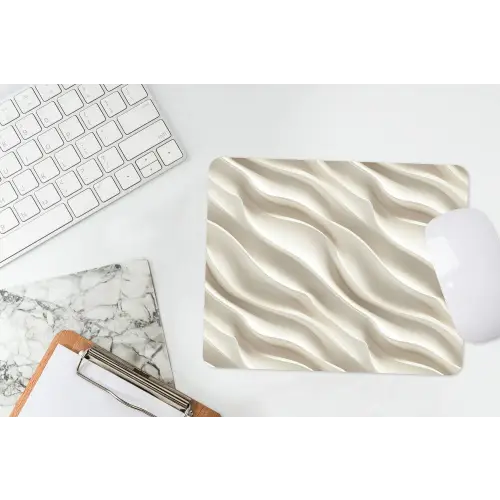 Diagonaal - Golven - Crème muismat rubber klein 262 -witbureau