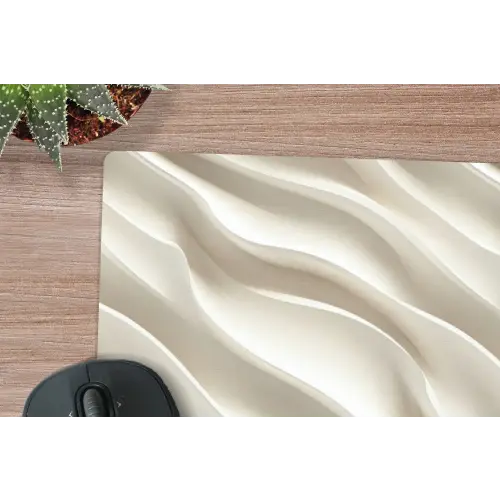 Diagonaal - Golven - Crème muismat rubber klein 262 -closeup