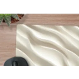 Diagonaal - Golven - Crème muismat rubber klein 262 -closeup