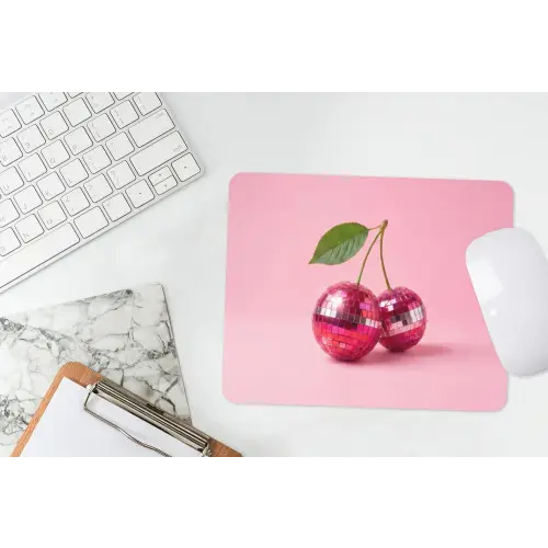 Disco - Kersen - Roze muismat rubber klein -witbureau