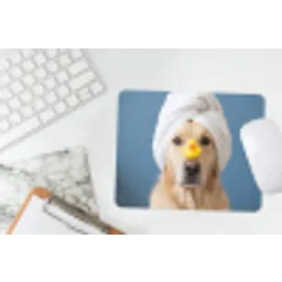 Hond - Badeend - Geel muismat rubber klein -witbureau