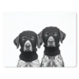 Honden - Bivakmuts - Zwart - wit muismat rubber klein -3d