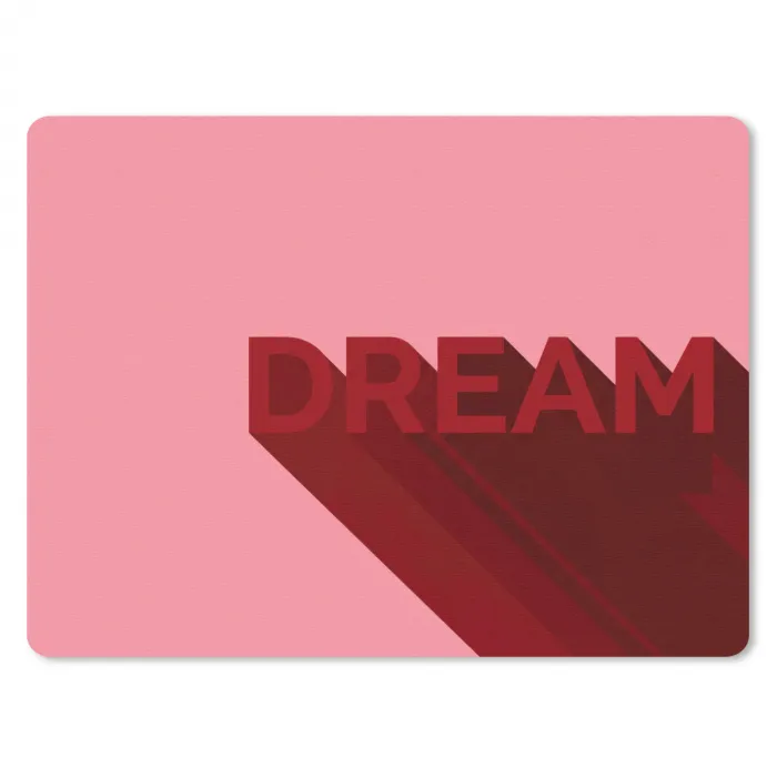 Dream - 3D - Rood - Roze muismat rubber klein -3d