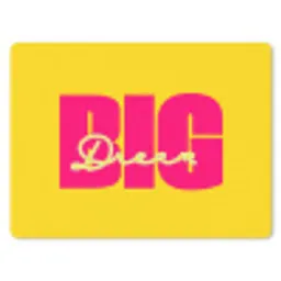 Dream big - Geel - Roze muismat rubber klein -3d
