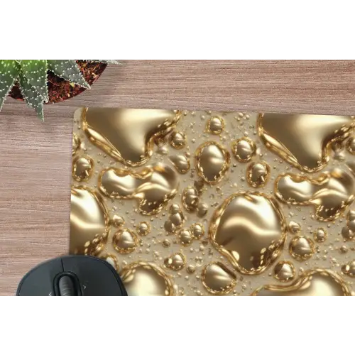Druppels - Organisch - Goud muismat rubber klein 262 -closeup