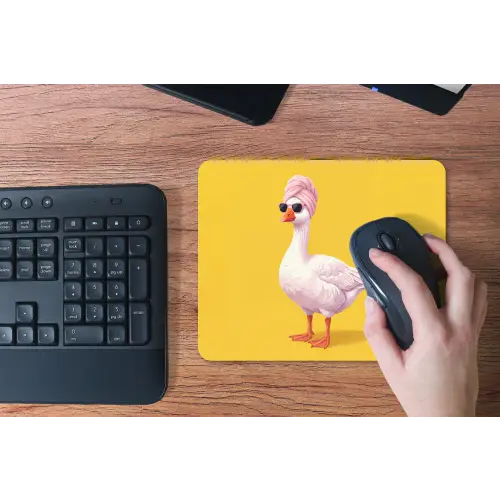 Eend - Zonnebril - Geel muismat rubber klein -toetsenbord