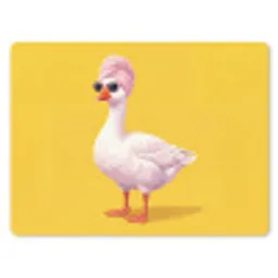 Eend - Zonnebril - Geel muismat rubber klein -3d