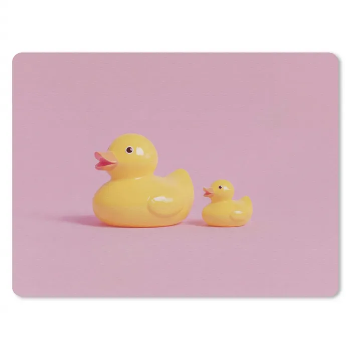 Eendjes - Vrolijk - Roze muismat rubber klein -3d