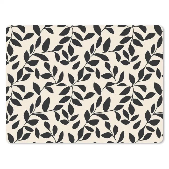 Elegant - Patroon - Zwart - Beige muismat rubber klein 262 -3d