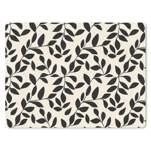 Elegant - Patroon - Zwart - Beige muismat rubber klein 262 -3d