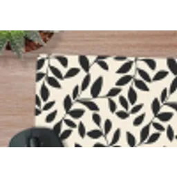 Elegant - Patroon - Zwart - Beige muismat rubber klein 262 -closeup