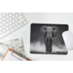 Olifant - Zwart - Wit - Rook muismat rubber klein -witbureau