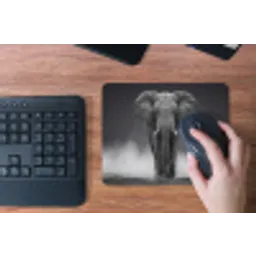 Olifant - Zwart - Wit - Rook muismat rubber klein -toetsenbord
