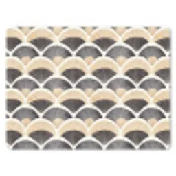 Waaier - Patroon - Zwart - Beige muismat rubber klein 262 -3d