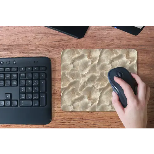 Waaierstructuren - Beige - Vezeltextuur muismat rubber klein 262 -toetsenbord