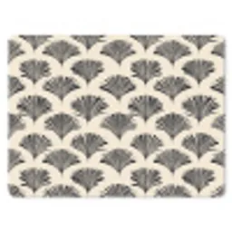 Waaiers - Botanisch - Zwart - Beige muismat rubber klein 262 -3d