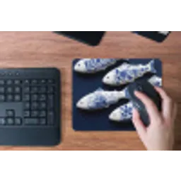 Vissen - Delfts - Blauw - Keramiek muismat rubber klein -toetsenbord