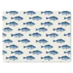 Vis - Patroon - Blauw muismat rubber klein 262 -3d