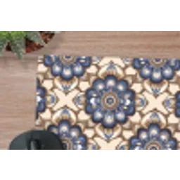 Floraal - Ornament - Blauw muismat rubber klein 262 -closeup